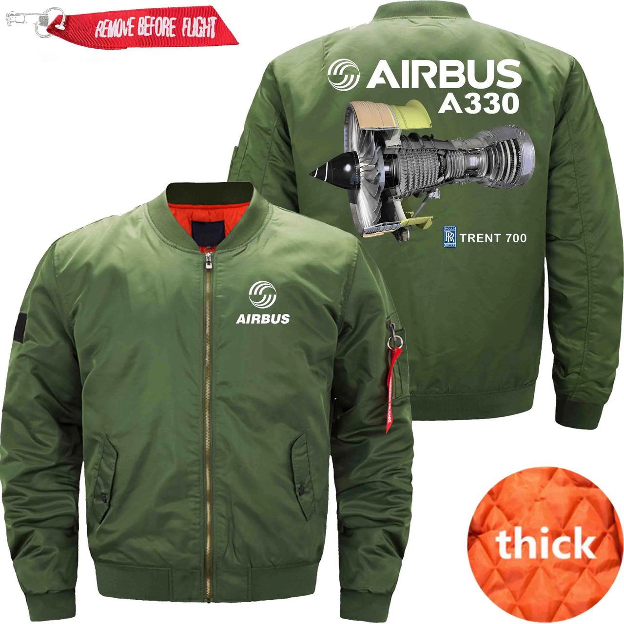 AIRBUS A330 TRENT 700 Rolls-Royce Ma-1 Bomber Jacket Flight Jacket Aviator Jacket THE AV8R