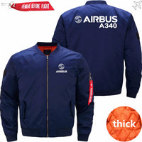 Thumbnail for AIRBUS A340 Boeing Ma-1 Bomber Jacket Flight Jacket Aviator Jacket THE AV8R