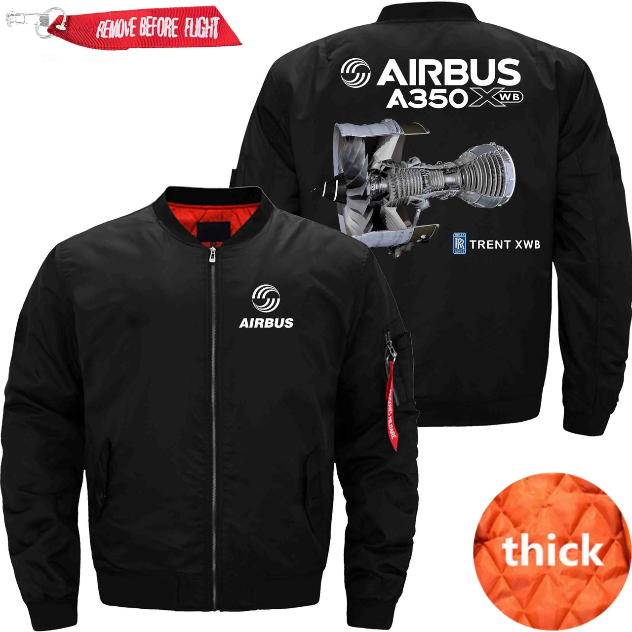 AIRBUS A350 XWB  Ma-1 Bomber Jacket Flight Jacket Aviator Jacket THE AV8R