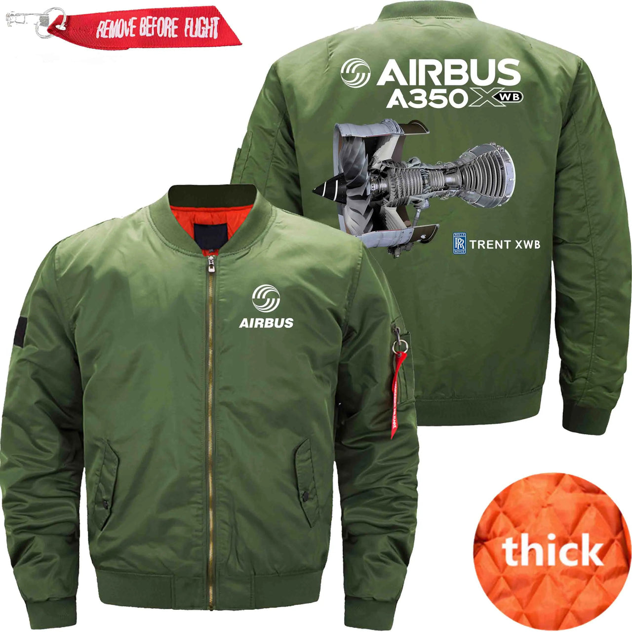 AIRBUS A350 XWB  Ma-1 Bomber Jacket Flight Jacket Aviator Jacket THE AV8R