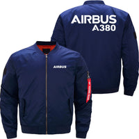 Thumbnail for AIRBUS A380 DESIGNED Ma-1 Bomber Jacket Flight Jacket Aviator Jacket THE AV8R