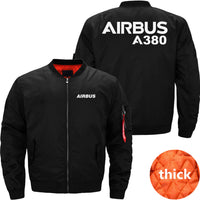 Thumbnail for AIRBUS A380 DESIGNED Ma-1 Bomber Jacket Flight Jacket Aviator Jacket THE AV8R