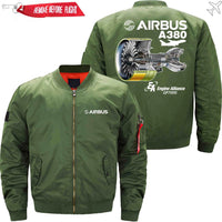 Thumbnail for AIRBUS A380 GP7000 Ma-1 Bomber Jacket Flight Jacket Aviator Jacket THE AV8R