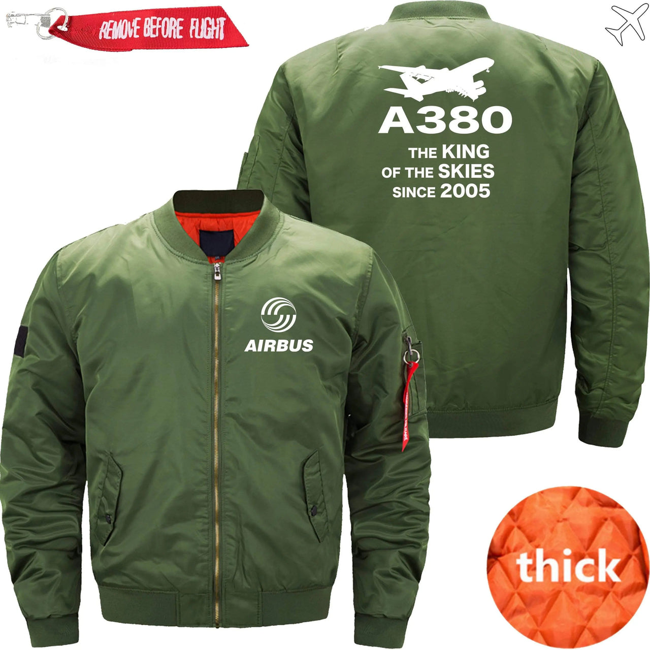 AIRBUS A380 Ma-1 Bomber Jacket Flight Jacket Aviator Jacket THE AV8R