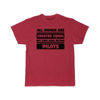 Thumbnail for All Women Are Created Equal Some Become Pilots T-SHIRT THE AV8R