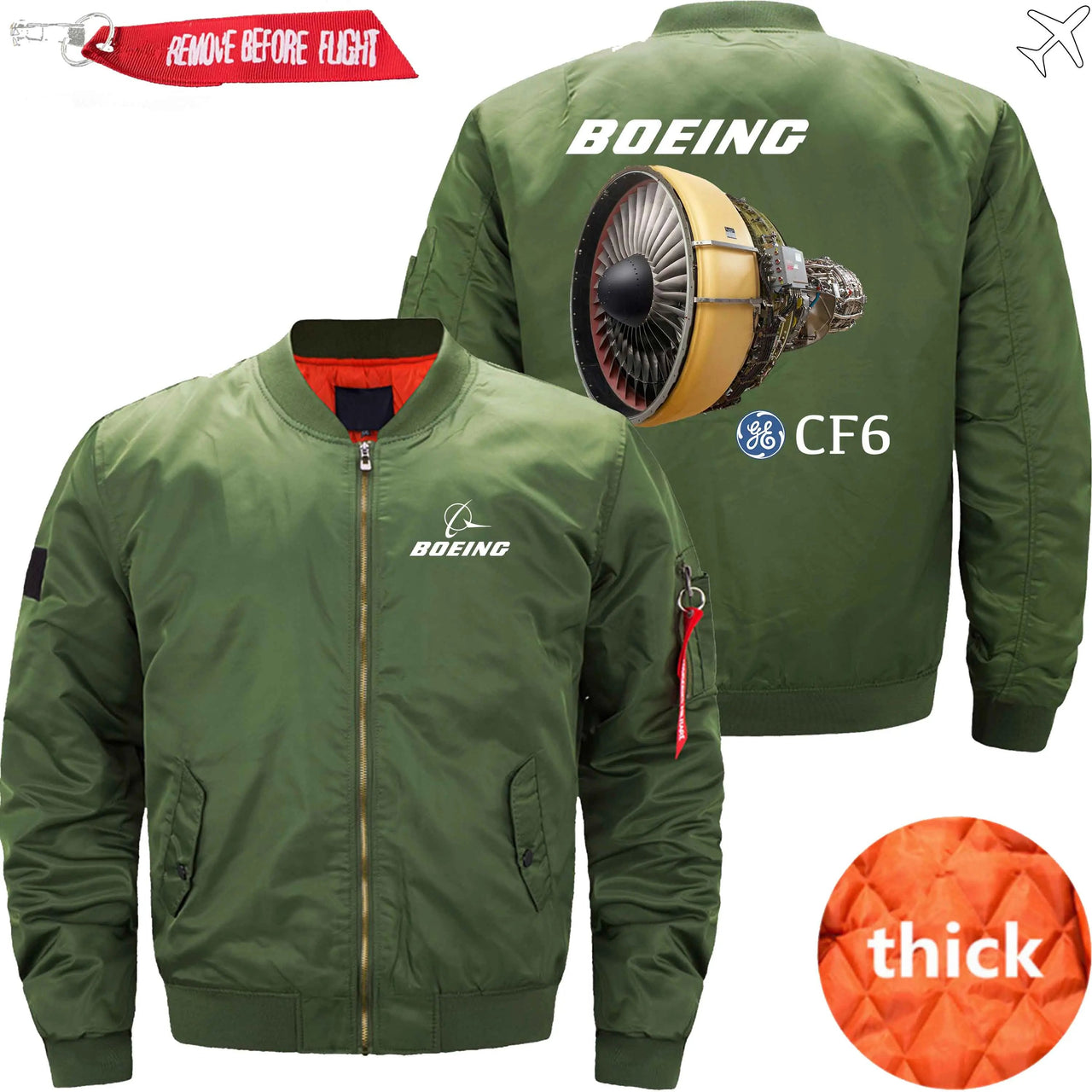 BOEING GE's CF6 Aircraft Engine Ma-1 Bomber Jacket Flight Jacket Aviator Jacket THE AV8R