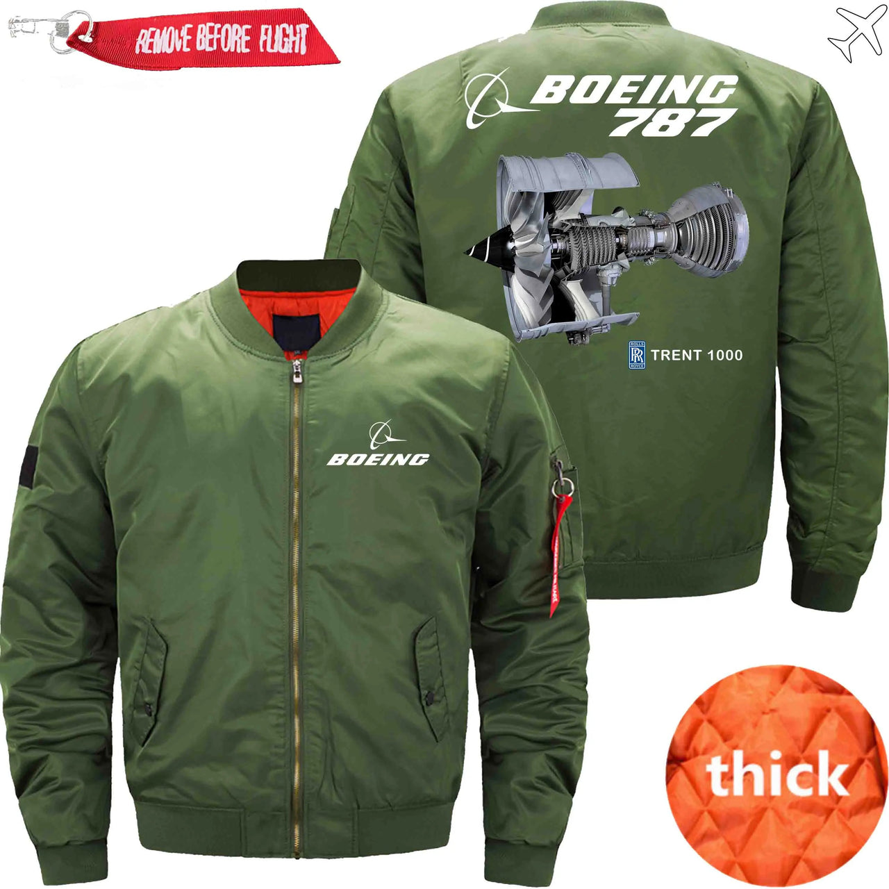 Boeing  787  Rolls-Royce Trent 1000 Ma-1 Bomber Jacket Flight Jacket Aviator Jacket THE AV8R