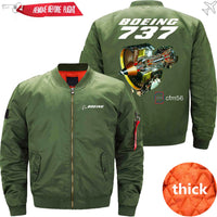 Thumbnail for Boeing 737 CFM 56 Ma-1 Bomber Jacket Flight Jacket Aviator Jacket73 THE AV8R