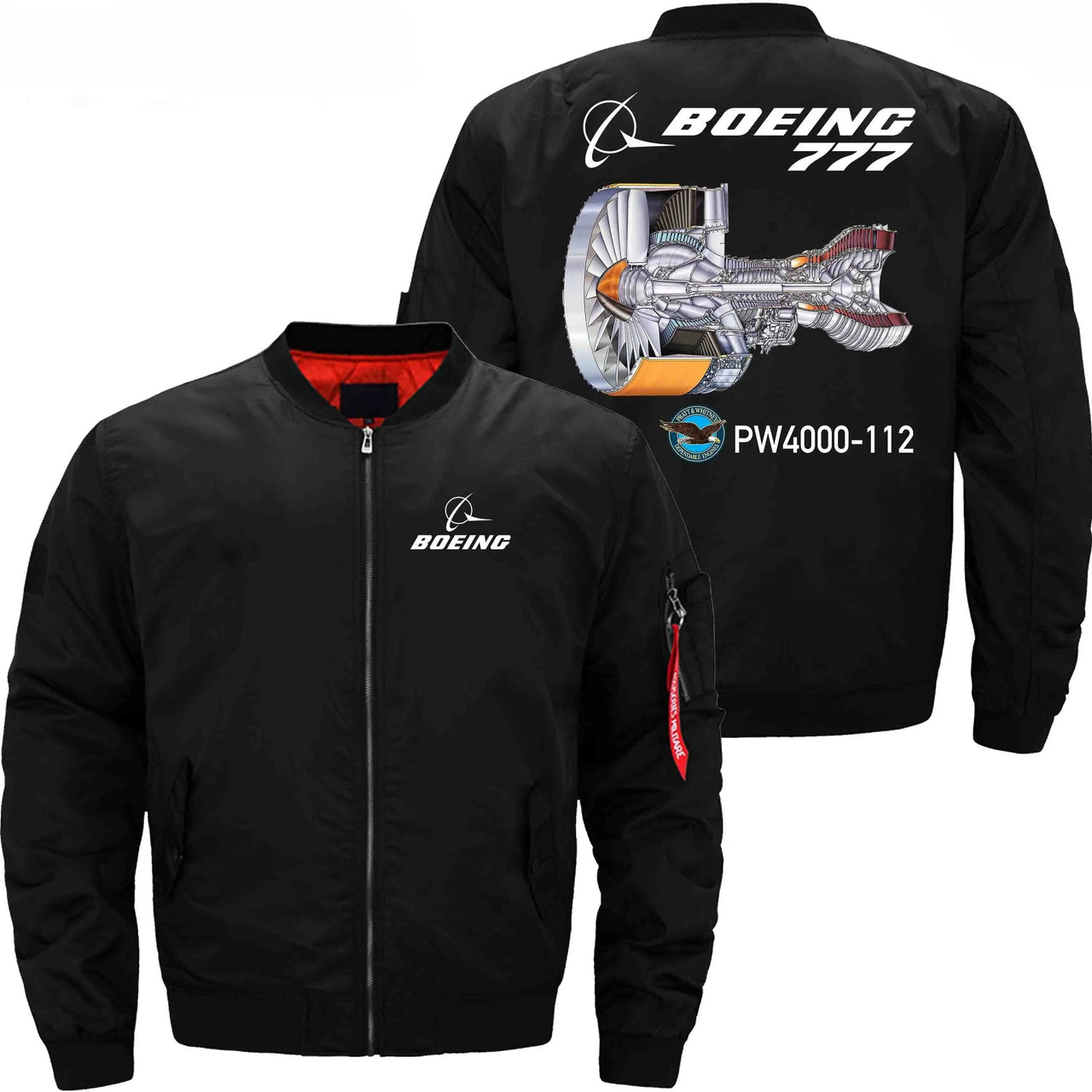 Boeing 777 Pratt & Whitney PW4000-112 Ma-1 Bomber Jacket Flight Jacket Aviator Jacket THE AV8R