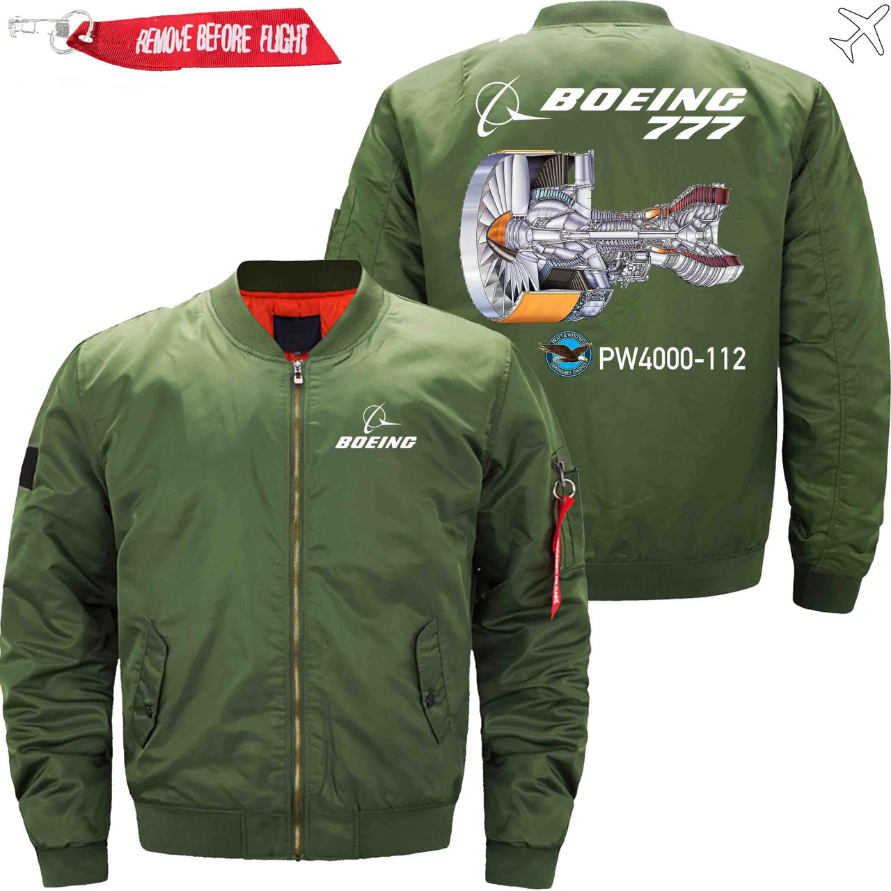 Boeing 777 Pratt & Whitney PW4000-112 Ma-1 Bomber Jacket Flight Jacket Aviator Jacket THE AV8R