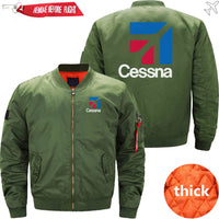 Thumbnail for CESSNA LOGO Ma-1 Bomber Jacket Flight Jacket Aviator Jacket THE AV8R