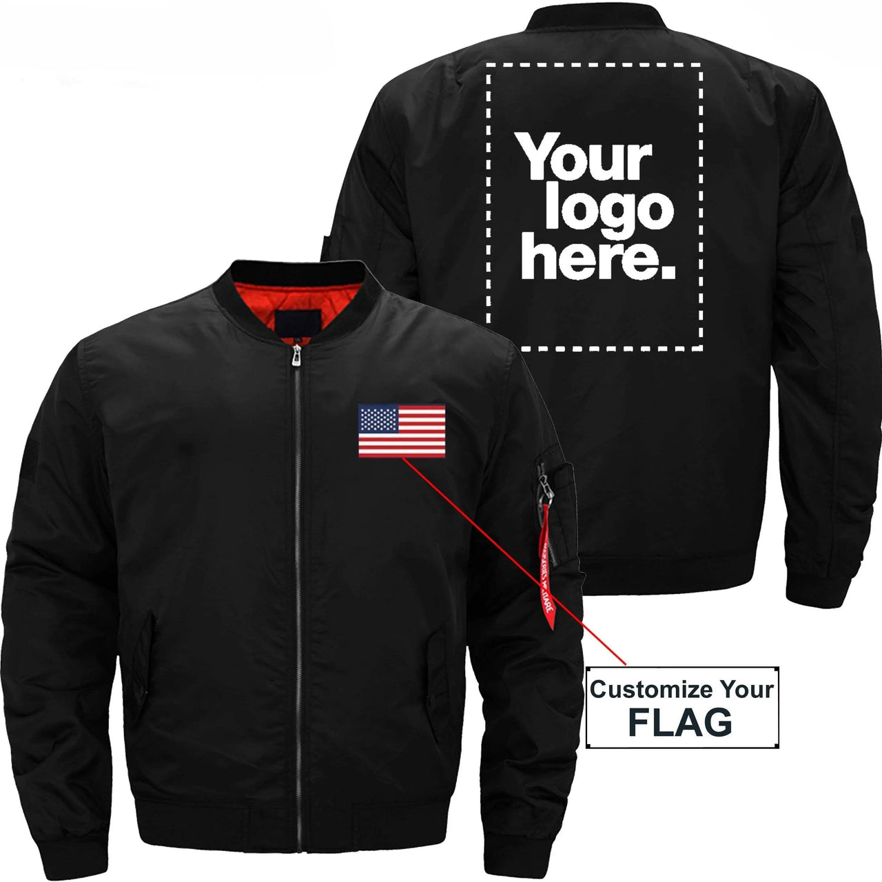 CUSTOM FLAG & LOGO DESIGNED PILOT  S - JACKET THE AV8R