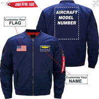 Thumbnail for CUSTOM FLAG & NAME WITH AIRCRAFT MODEL NUMBER - JACKET THE AV8R