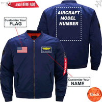 Thumbnail for CUSTOM FLAG & NAME WITH AIRCRAFT MODEL NUMBER - JACKET THE AV8R