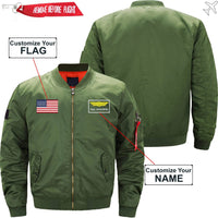 Thumbnail for CUSTOM FLAG & NAME WITH BADGE 2 DESIGNED PILOT  S - JACKET THE AV8R