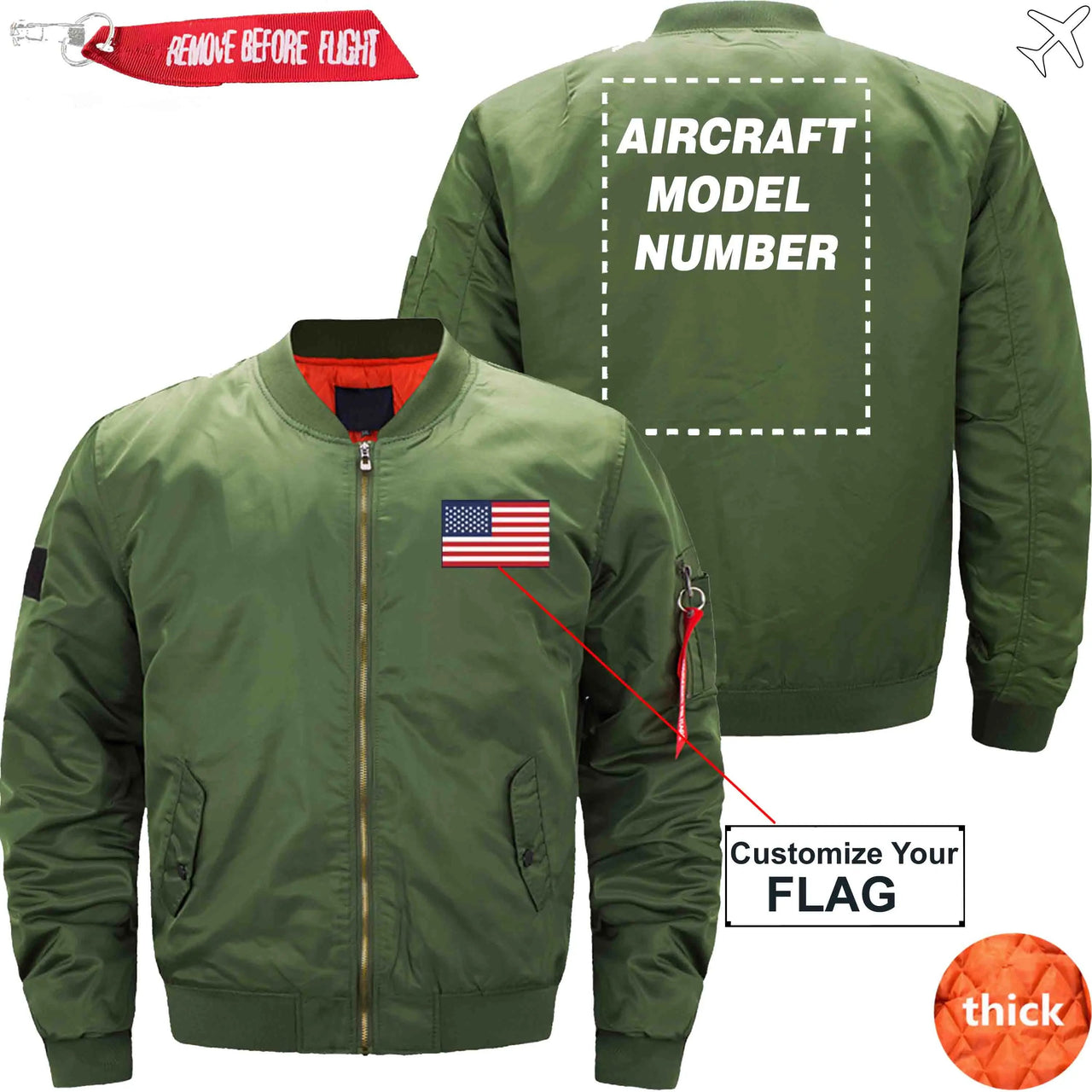 FLAG WITH AIRCRAFT MODEL NUMBER - JACKET THE AV8R