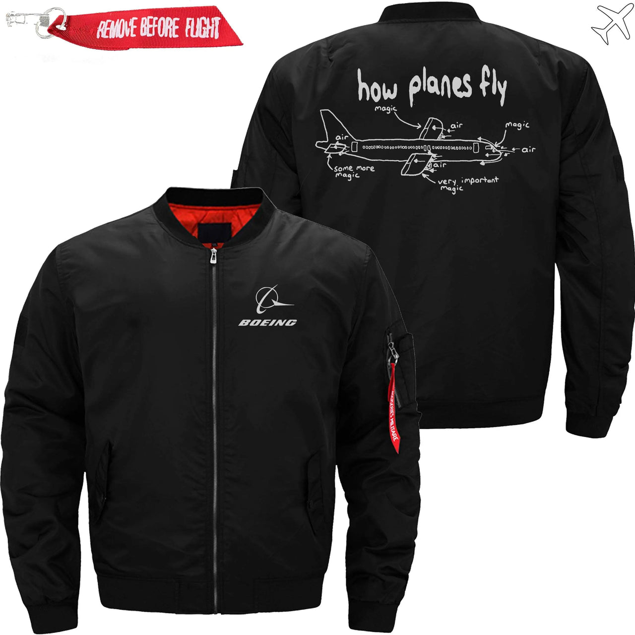 HOW PLANES FLY Ma-1 Bomber Jacket Flight Jacket Aviator Jacket THE AV8R