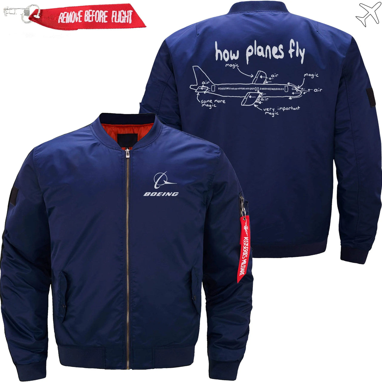 HOW PLANES FLY Ma-1 Bomber Jacket Flight Jacket Aviator Jacket THE AV8R