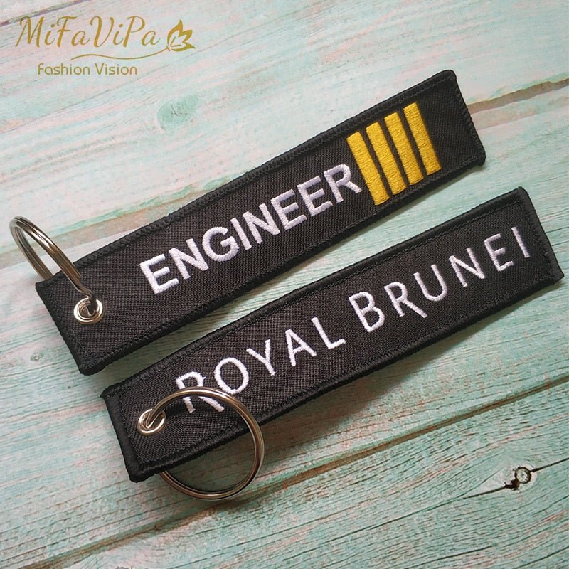 A ROYAL BRUNEI SIDE B ENGINEER EMBROIDERY KEY CHAIN - PILOTSX