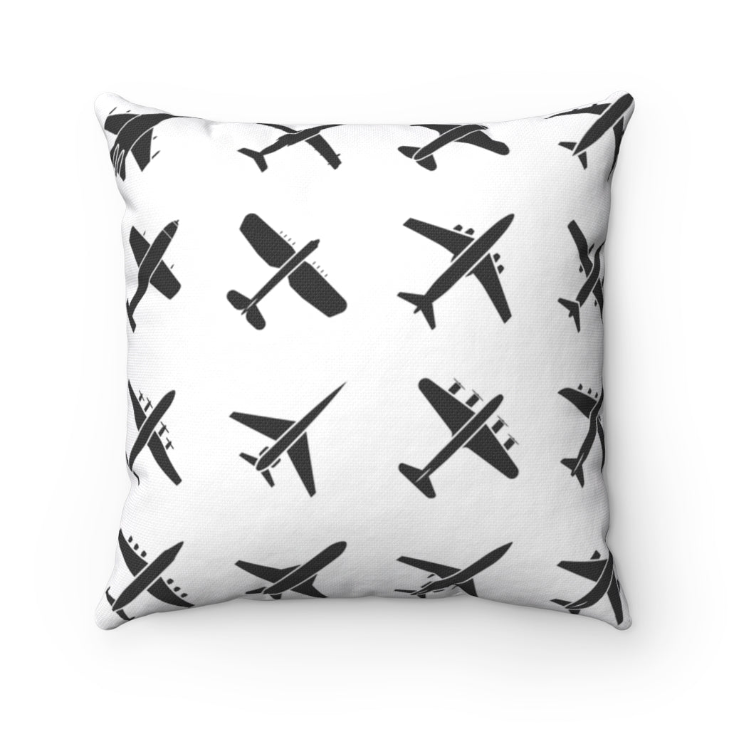 BLACK AIRPLANES  PILLOW Printify
