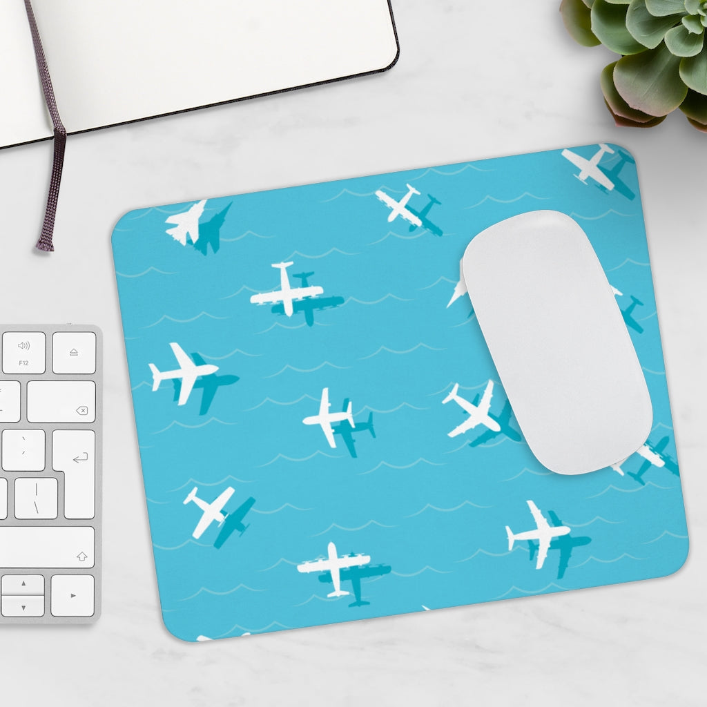 AIRPLANES WHITE  -  MOUSE PAD Printify