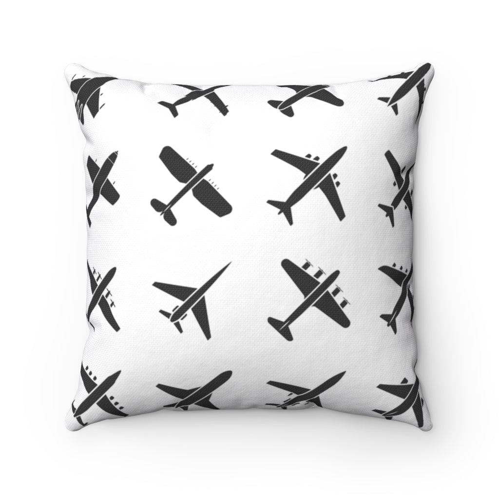 BLACK AIRPLANES  PILLOW Printify