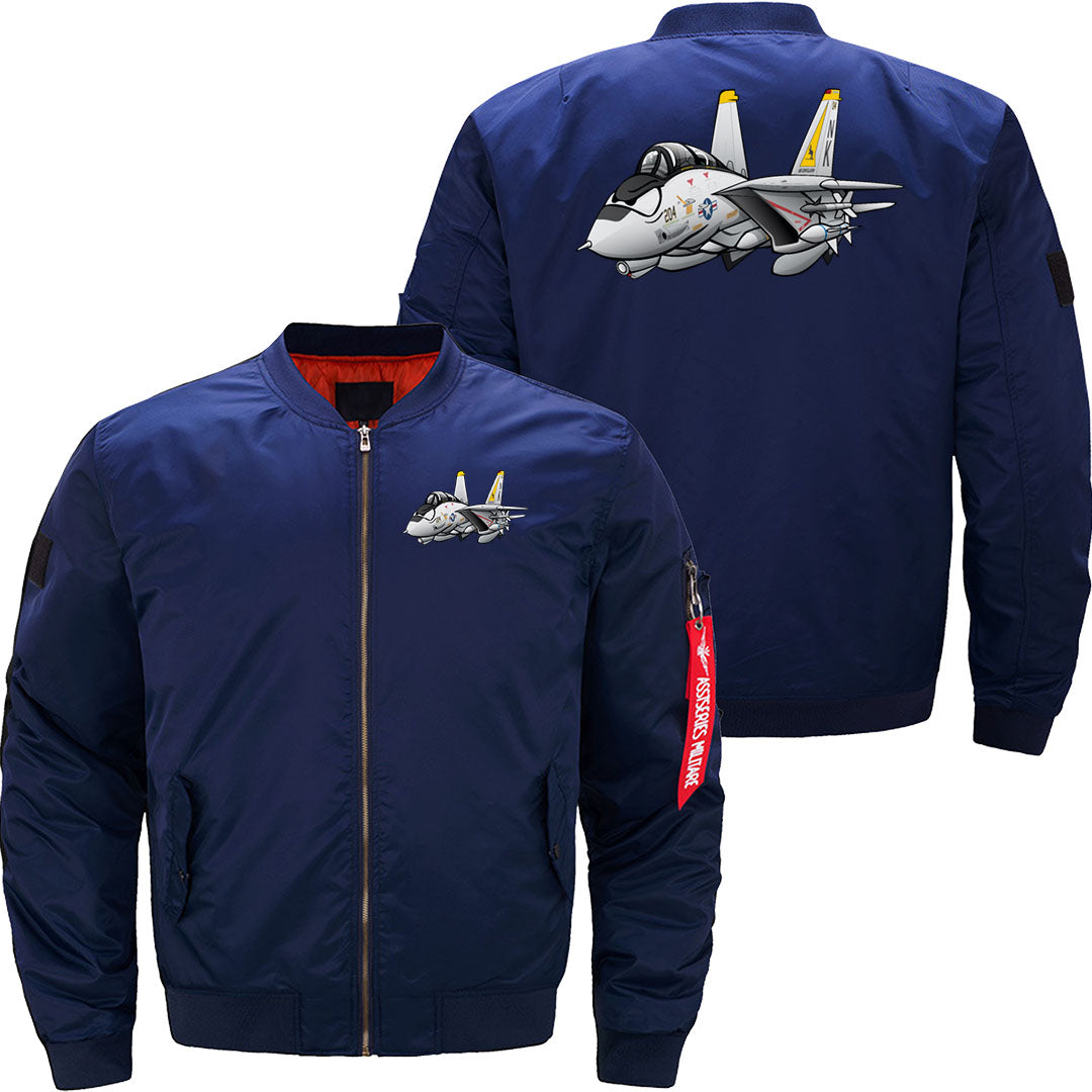 F-14 Tomcat Military Fighter Jet Aircraft Cartoon JACKET THE AV8R