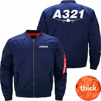 Thumbnail for AIRBUS A321 Ma-1 Bomber Jacket Flight Jacket Aviator Jacket THE AV8R