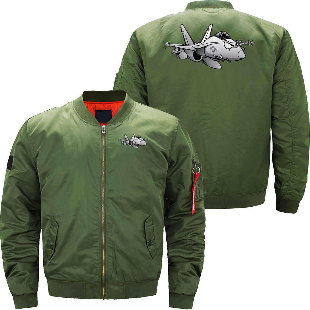 Military Fighter Attack Jet Airplane Cartoon JACKET THE AV8R