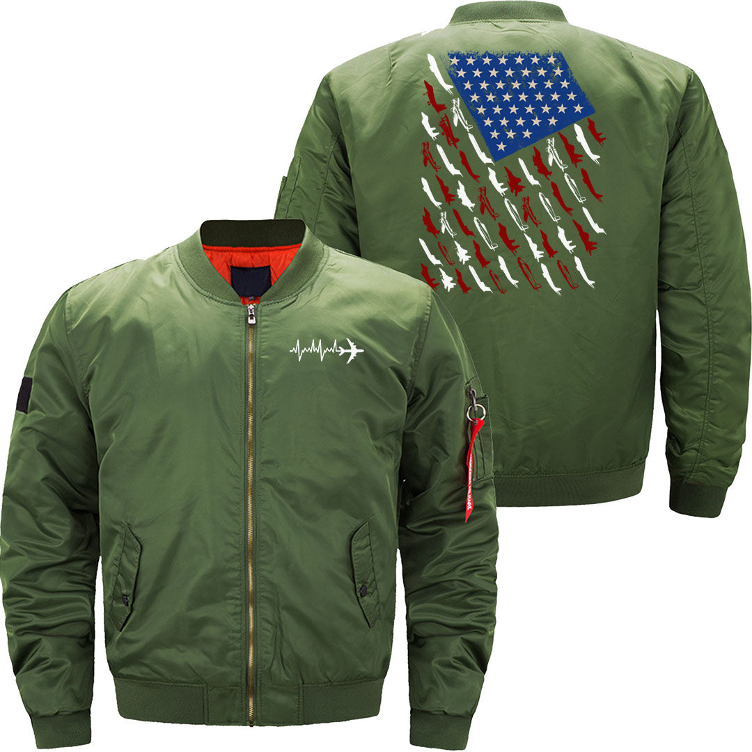 Pilot Airplane American Flag Vintage JACKET THE AV8R