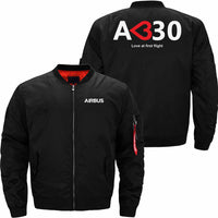 Thumbnail for AIRBUS A330 LOFVE AT FIRTS TIME Ma-1 Bomber Jacket Flight Jacket Aviator Jacket THE AV8R