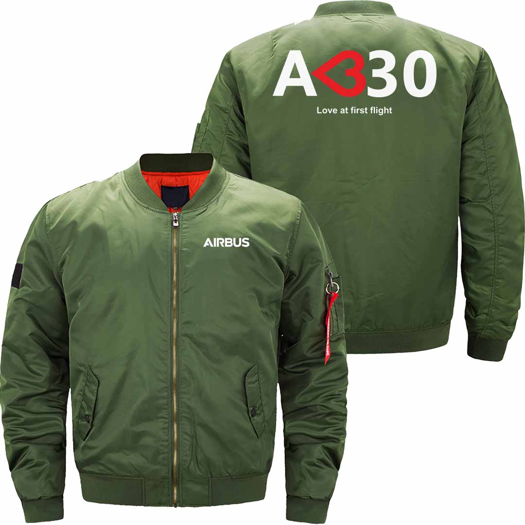 AIRBUS A330 LOFVE AT FIRTS TIME Ma-1 Bomber Jacket Flight Jacket Aviator Jacket THE AV8R