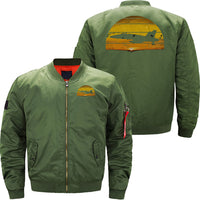 Thumbnail for F-18 Hornet Sunset Flight Jet Fighter Airplane Vin JACKET THE AV8R