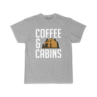 Thumbnail for Coffee And Cabins Caffeine Lover Outdoor Camper T-SHIRT THE AV8R