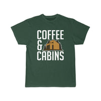 Thumbnail for Coffee And Cabins Caffeine Lover Outdoor Camper T-SHIRT THE AV8R