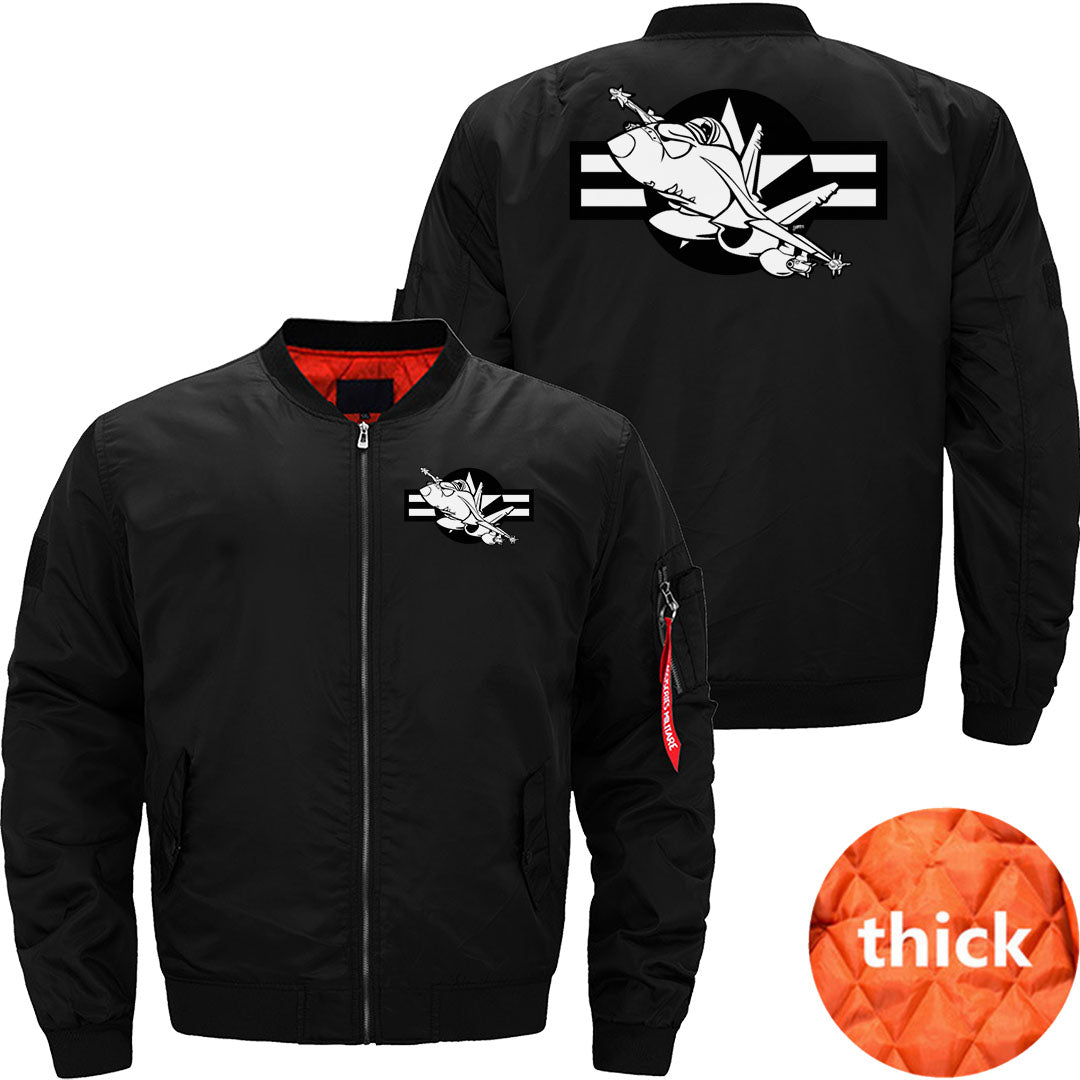 Cartoon Military Fighter Jet Illustration JACKET THE AV8R