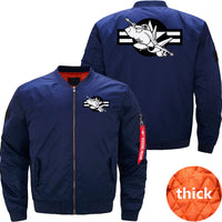 Thumbnail for Cartoon Military Fighter Jet Illustration JACKET THE AV8R