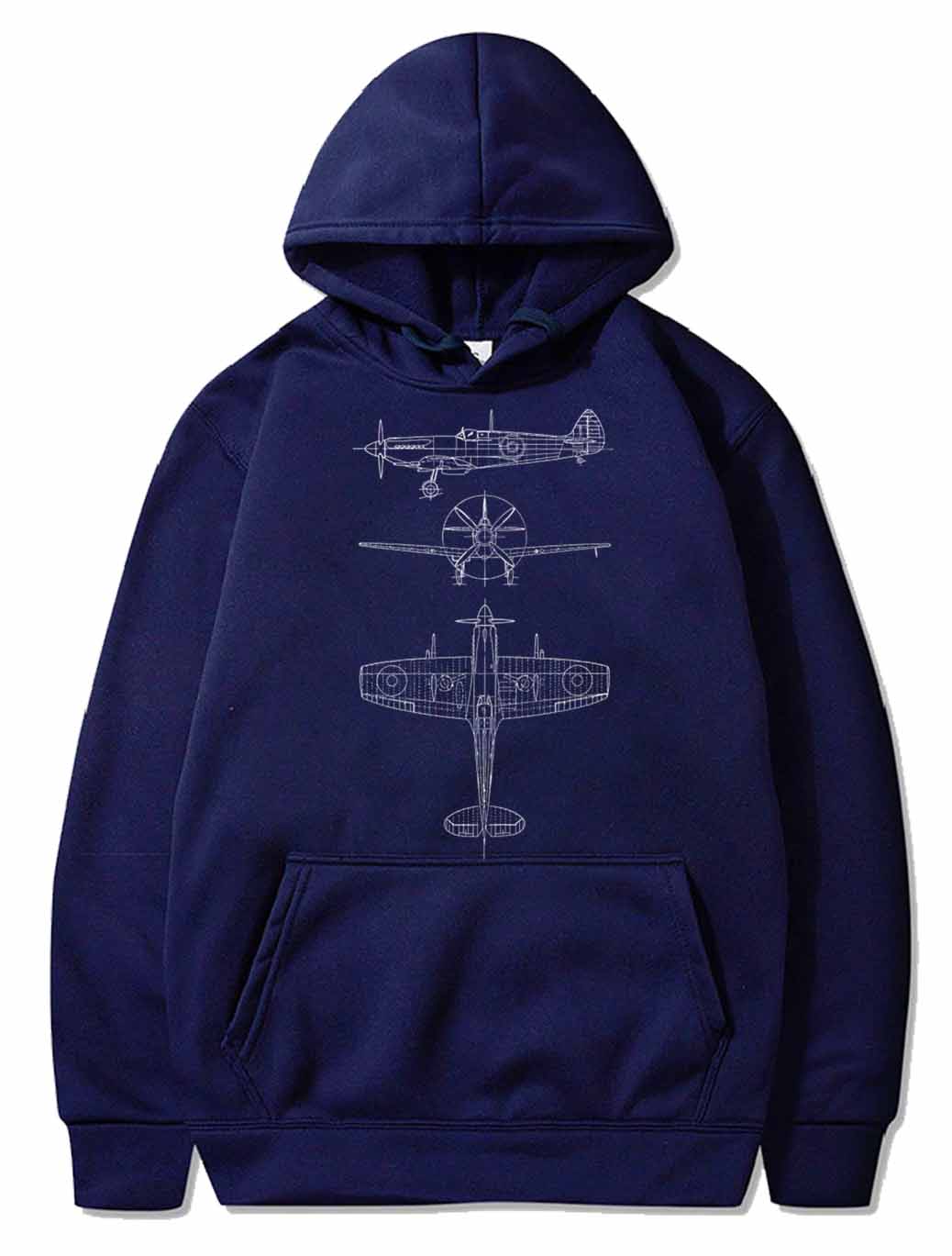 Spitfire airplane blueprint PULLOVER THE AV8R