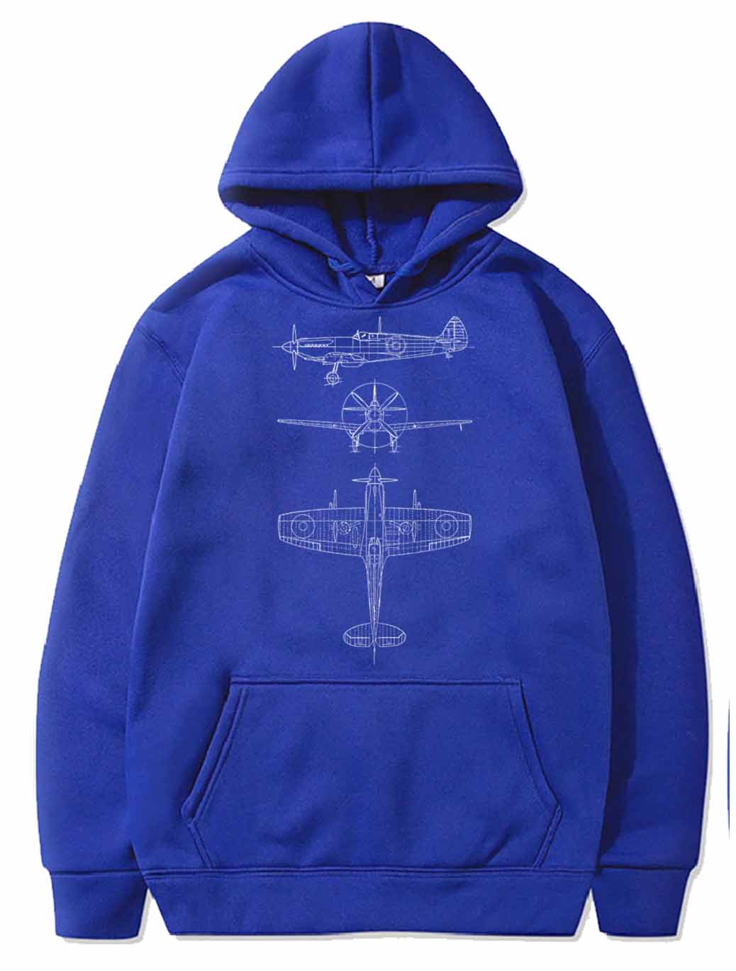 Spitfire airplane blueprint PULLOVER THE AV8R