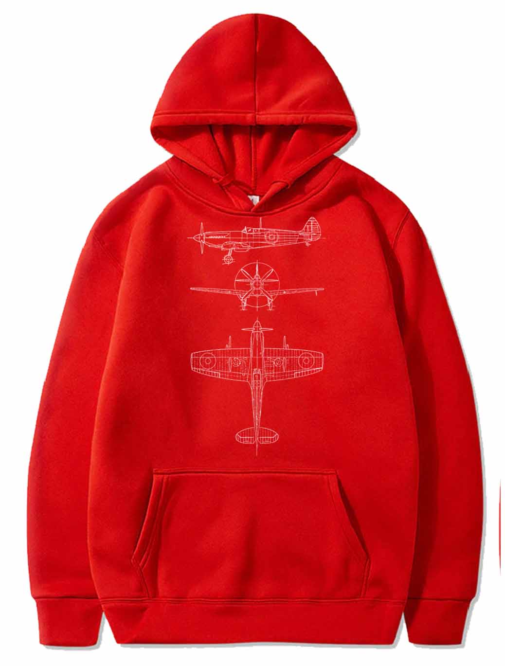 Spitfire airplane blueprint PULLOVER THE AV8R