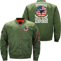 Thumbnail for Airforce US Flag Fighter Jet Patriotic Veteran  JACKET THE AV8R