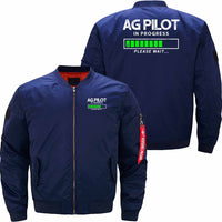 Thumbnail for AG PILOT IN PROGRESS PLEASE WAIT.. BOMBER FLIGHT AVIATOR JACKET - PILOTSX