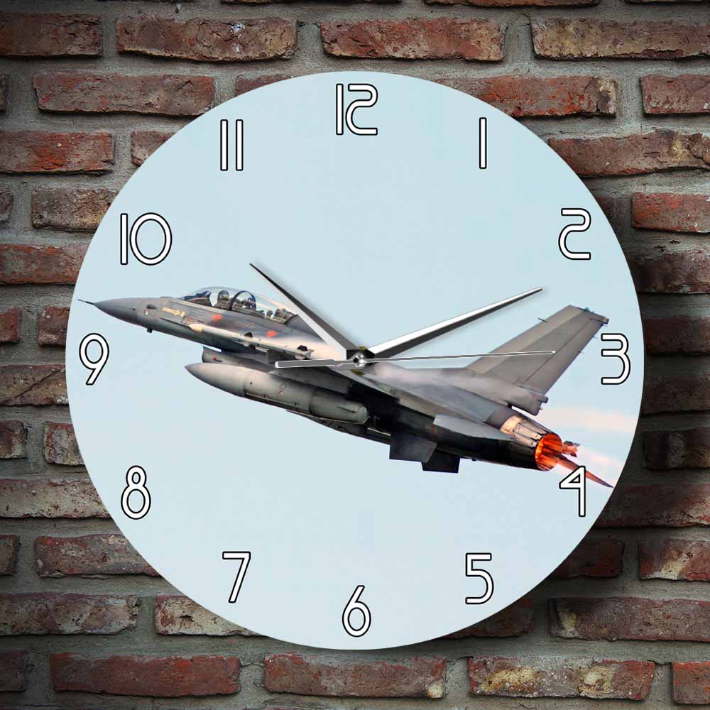 AIR FORCE F - 16 FIGHTING FALCON TAKING OFF MODERN WALL CLOCK - PILOTSX