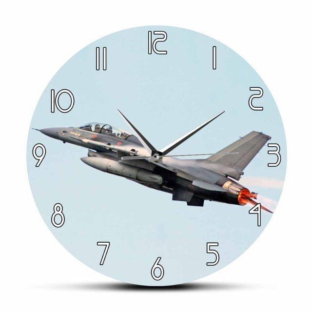 AIR FORCE F - 16 FIGHTING FALCON TAKING OFF MODERN WALL CLOCK - PILOTSX