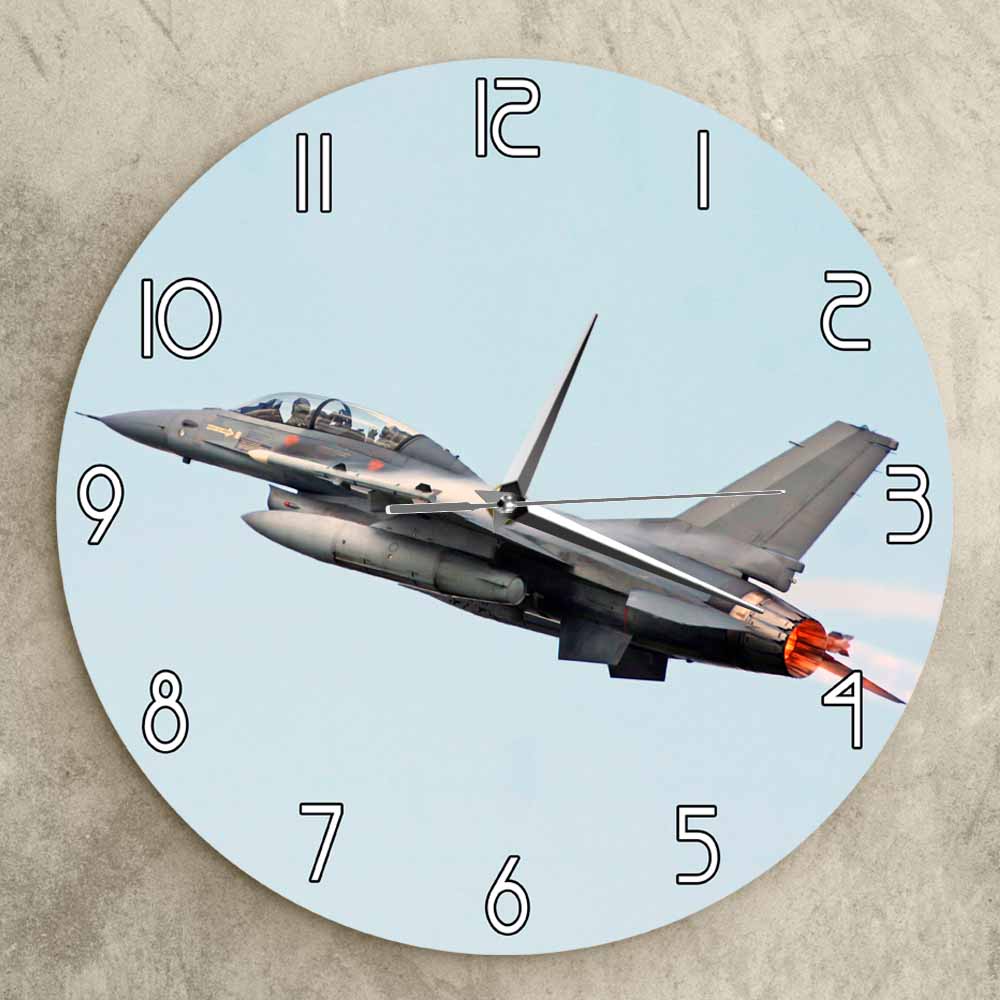 AIR FORCE F - 16 FIGHTING FALCON TAKING OFF MODERN WALL CLOCK - PILOTSX