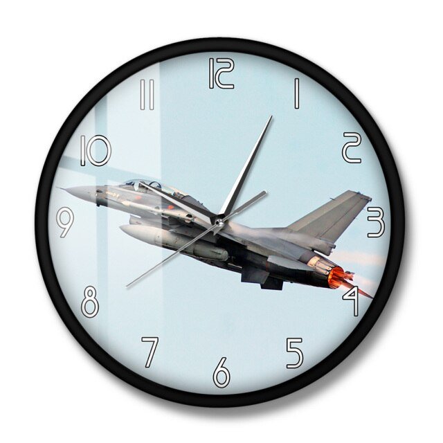 AIR FORCE F - 16 FIGHTING FALCON TAKING OFF MODERN WALL CLOCK - PILOTSX