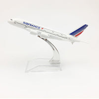 Thumbnail for AIR FRANCE AEROPLANE MODEL AIRBUS A380 AIRPLANE 16CM METAL ALLOY DIECAST 1:400 AIRPLANE - PILOTSX