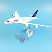 Thumbnail for AIR PASSENGER PLANE MODEL A380 LUFTHANSA AIRCRAFT A380 16CM ALLOY SIMULATION AIRPLANE - PILOTSX