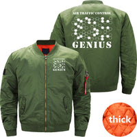 Thumbnail for AIR TRAFFIC CONTROL GENIUS AIR TRAFFIC CONTROLLER BOMBER FLIGHT AVIATOR JACKET - PILOTSX