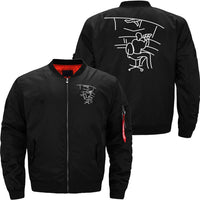 Thumbnail for AIR TRAFFIC CONTROLLER CAREER WORK LINE ART BOMBER FLIGHT AVIATOR JACKET - PILOTSX